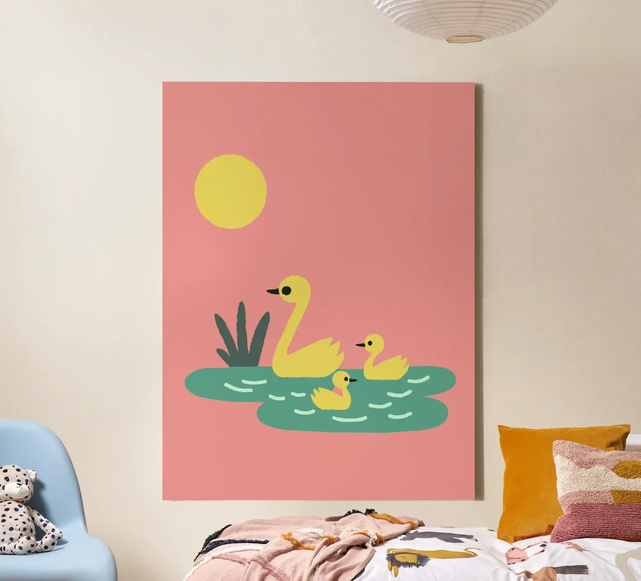 Eend Gans canvas met Baklijst van TRENDY POSTER SHOP