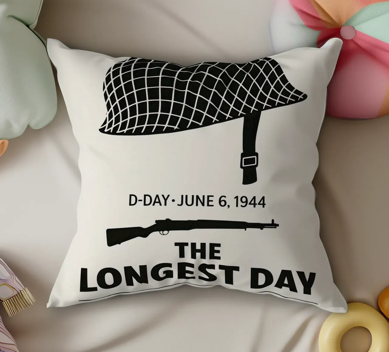 The Longest Day Print cuscino da MoviesArt