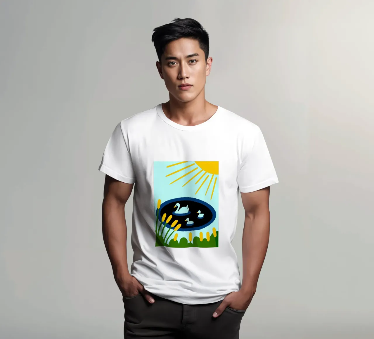 Eenden in de zon t-shirt van TRENDY POSTER SHOP