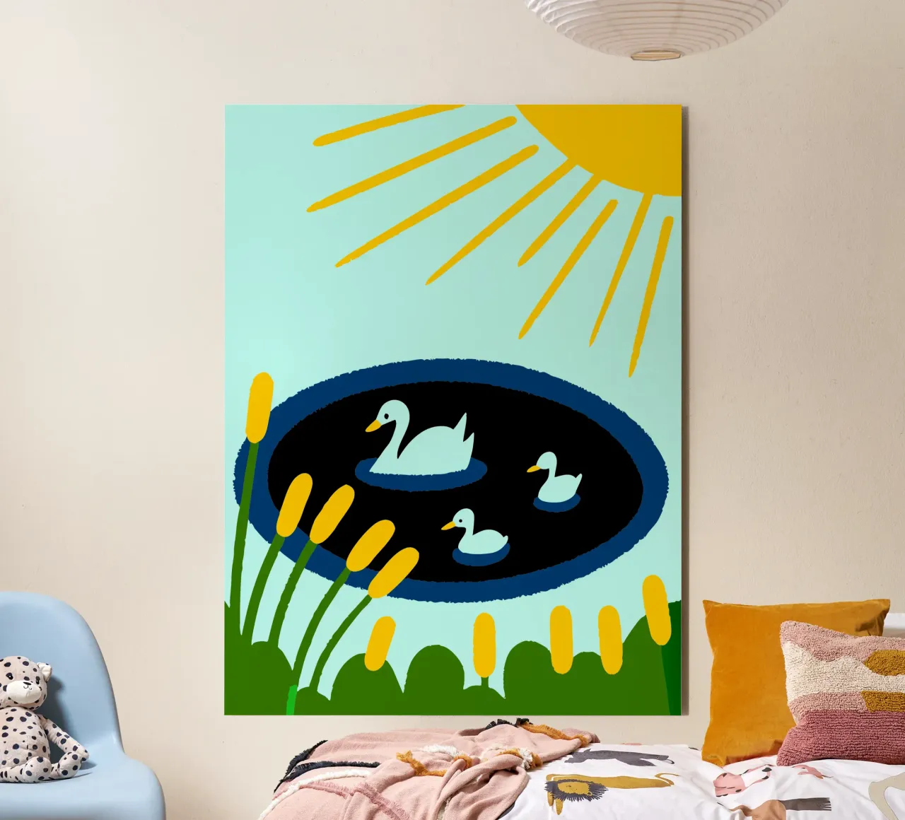 Ducks in the Sun alu-dibond by TRENDY POSTER SHOP
