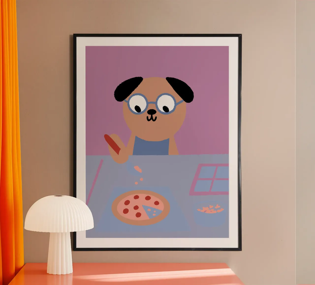 Pittura di cani poster con telaio in alluminio da TRENDY POSTER SHOP