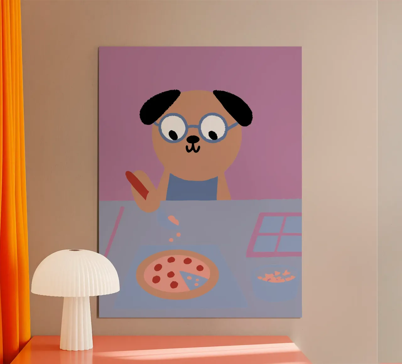 Pittura di cani poster con telaio in alluminio da TRENDY POSTER SHOP