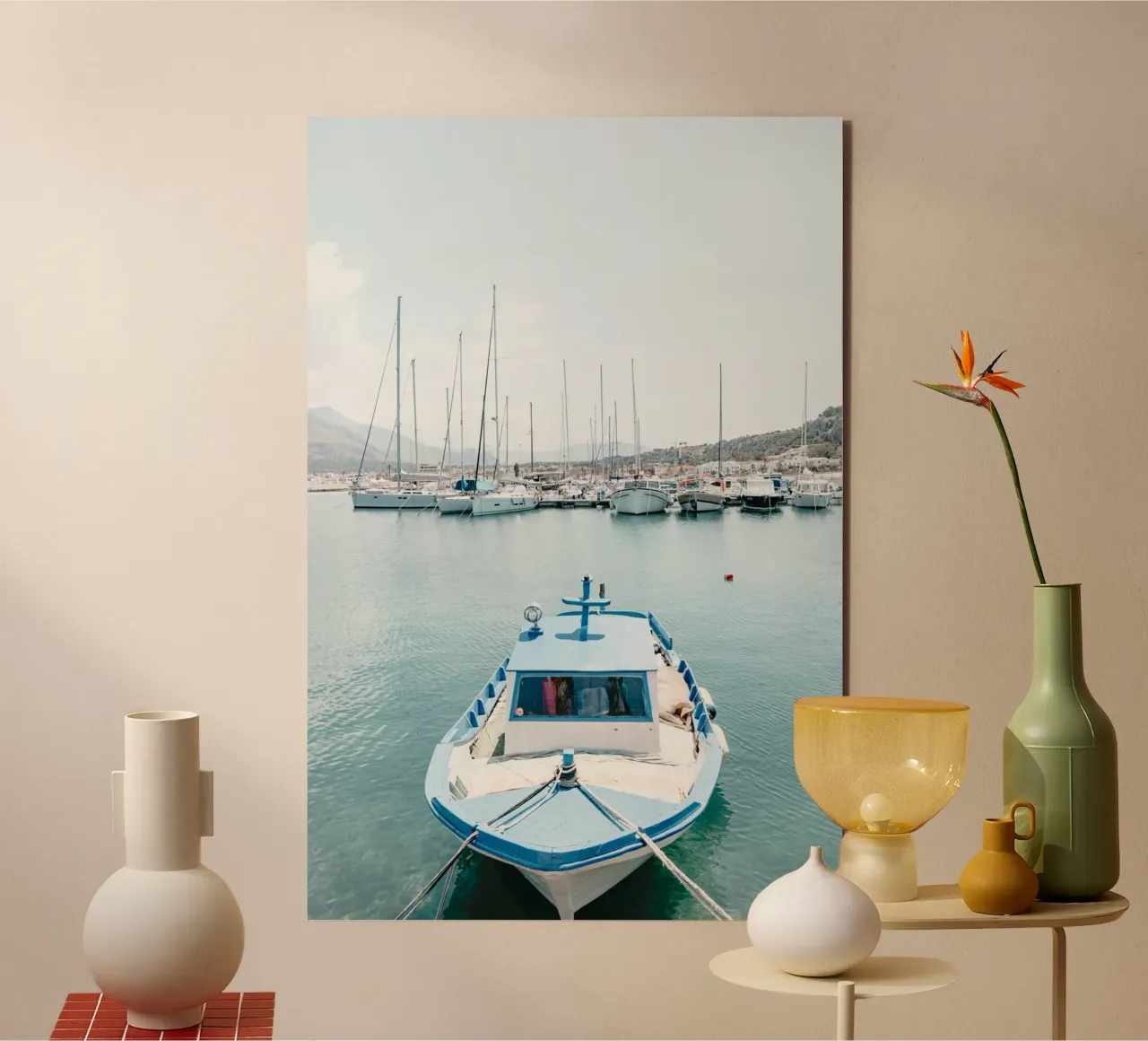 Boat in a port in Sicily alluminio dibond da photolovers