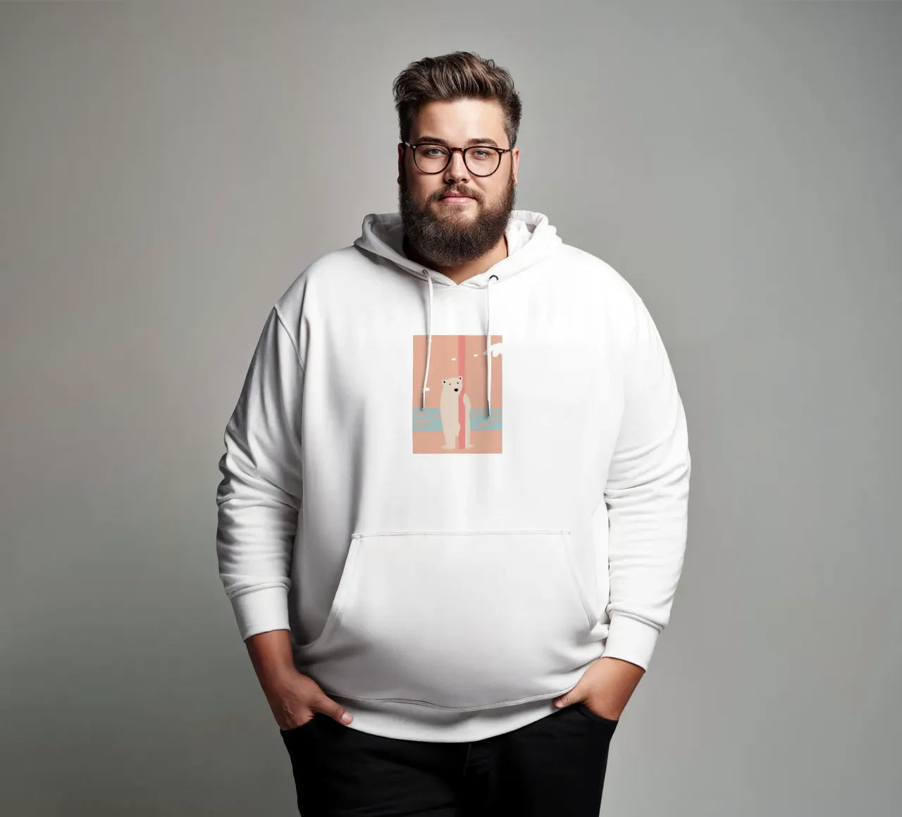 Orso polare solitario felpa con cappuccio da TRENDY POSTER SHOP