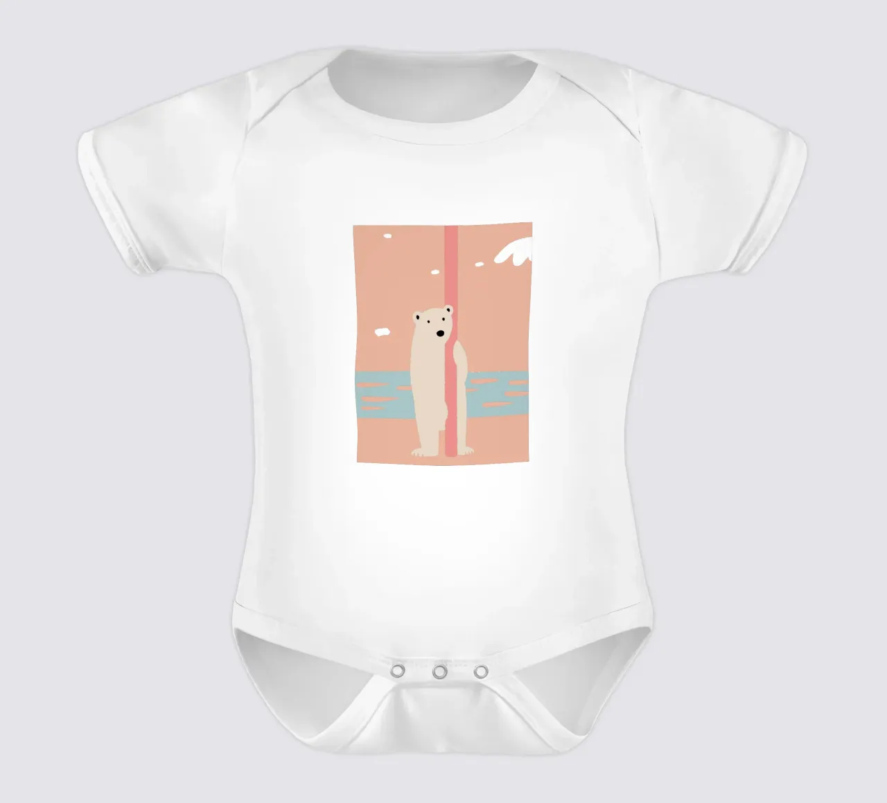 Einsamer Eisbär Kurzarm Babybody von TRENDY POSTER SHOP