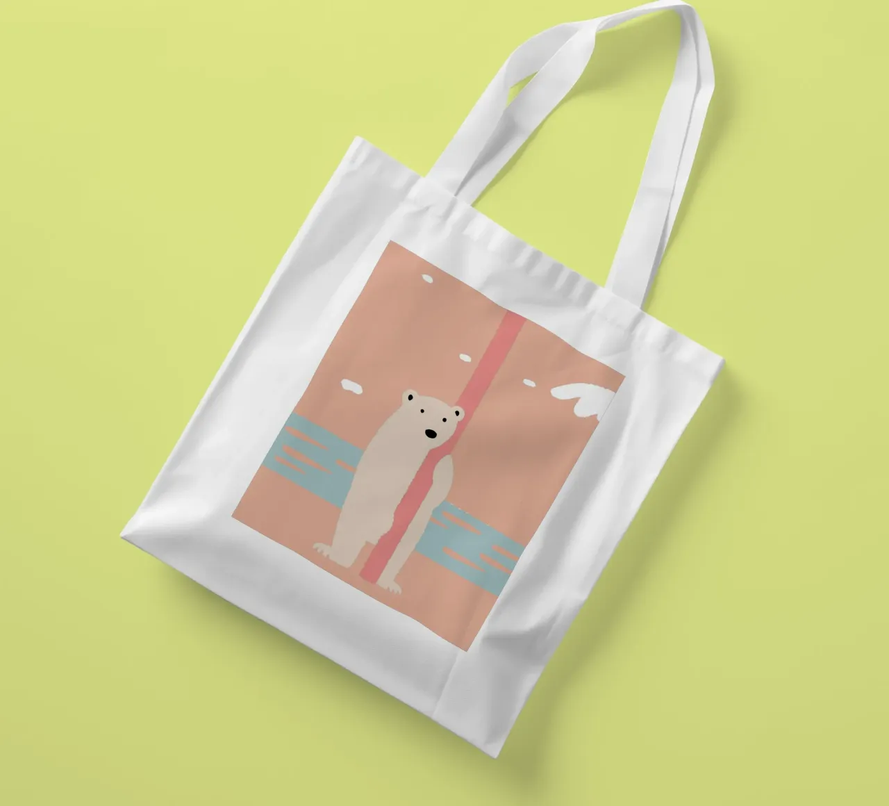 Orso polare solitario borsa in juta da TRENDY POSTER SHOP