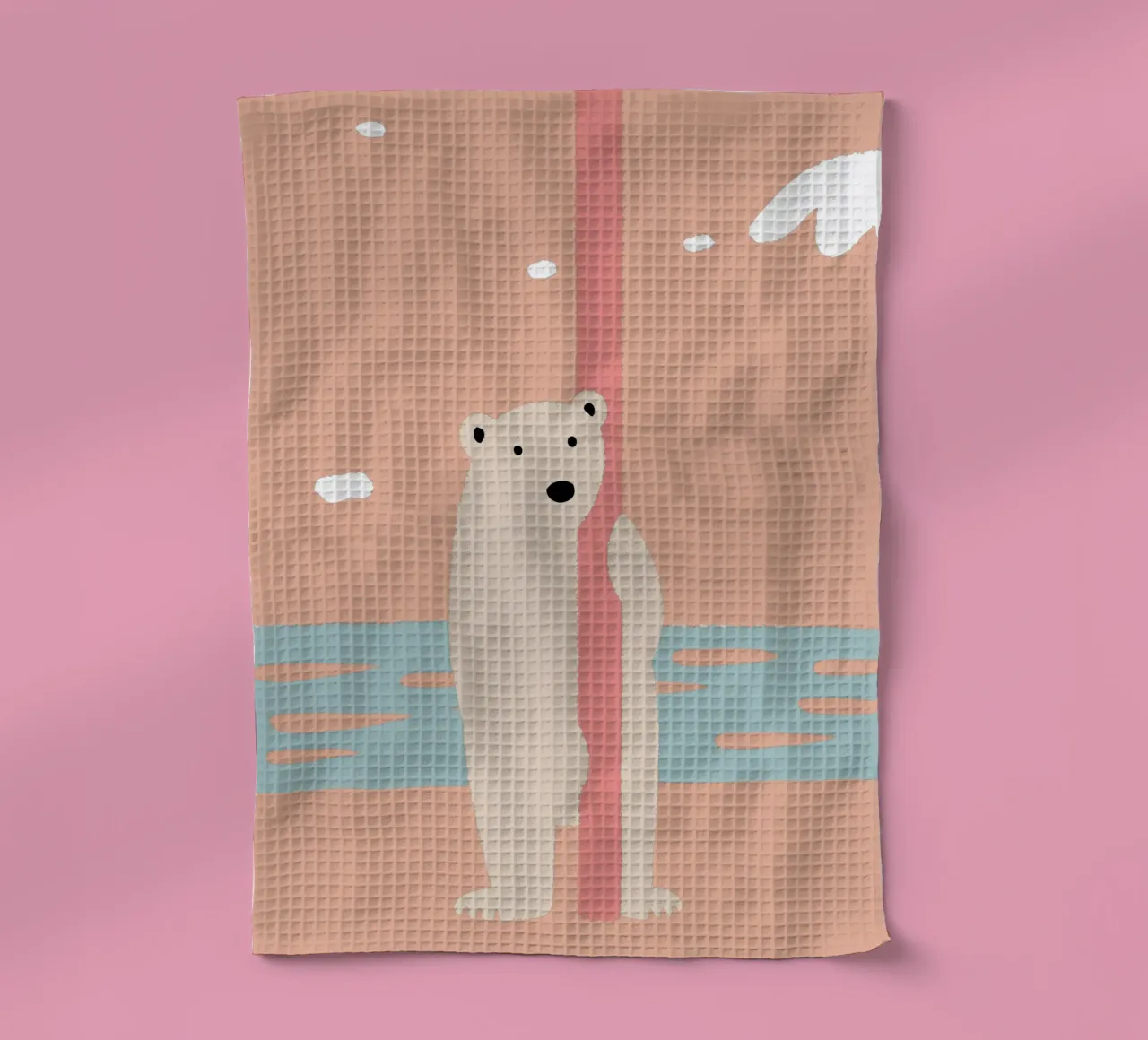 Einsamer Eisbär Geschirrtuch von TRENDY POSTER SHOP