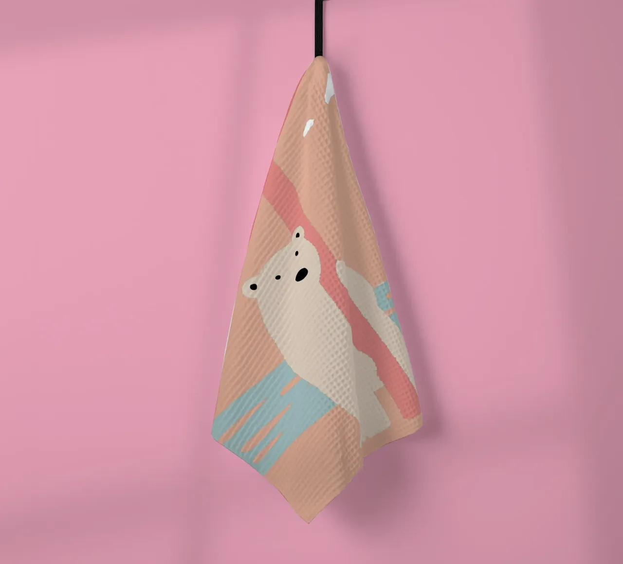 Einsamer Eisbär Geschirrtuch von TRENDY POSTER SHOP