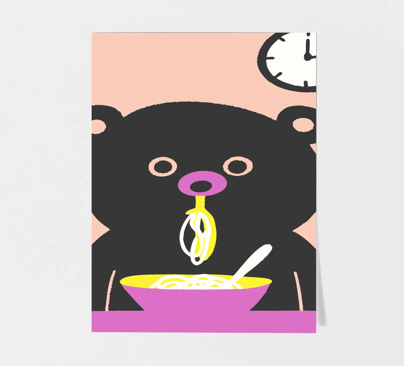 Bear Eats Noodles sticker sheet by TRENDY POSTER SHOP