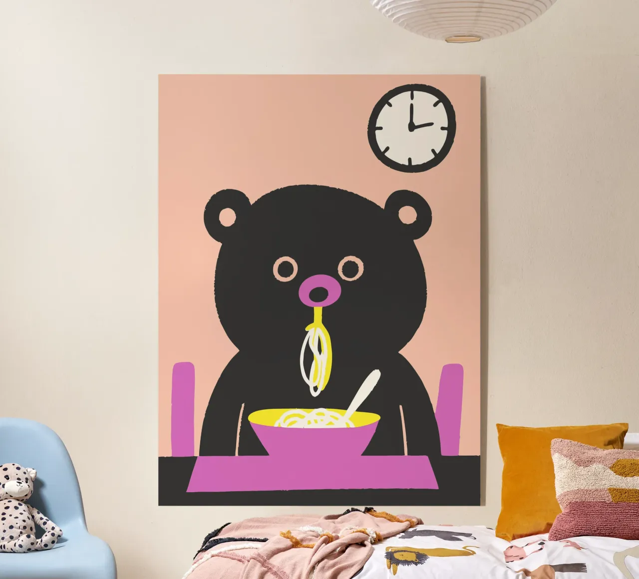 Bear Eats Noodles plexiglass da TRENDY POSTER SHOP