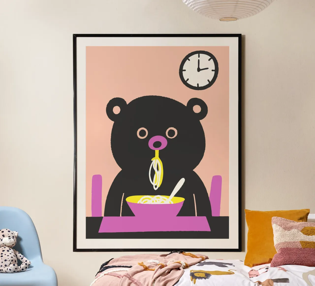 Beer eet noedels poster van TRENDY POSTER SHOP