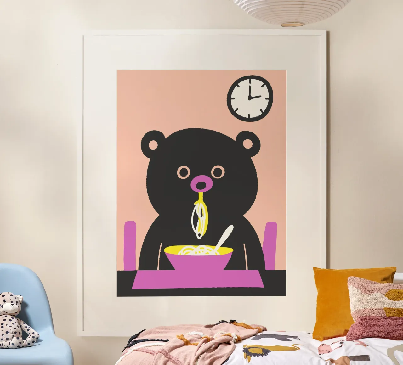 Beer eet noedels poster van TRENDY POSTER SHOP