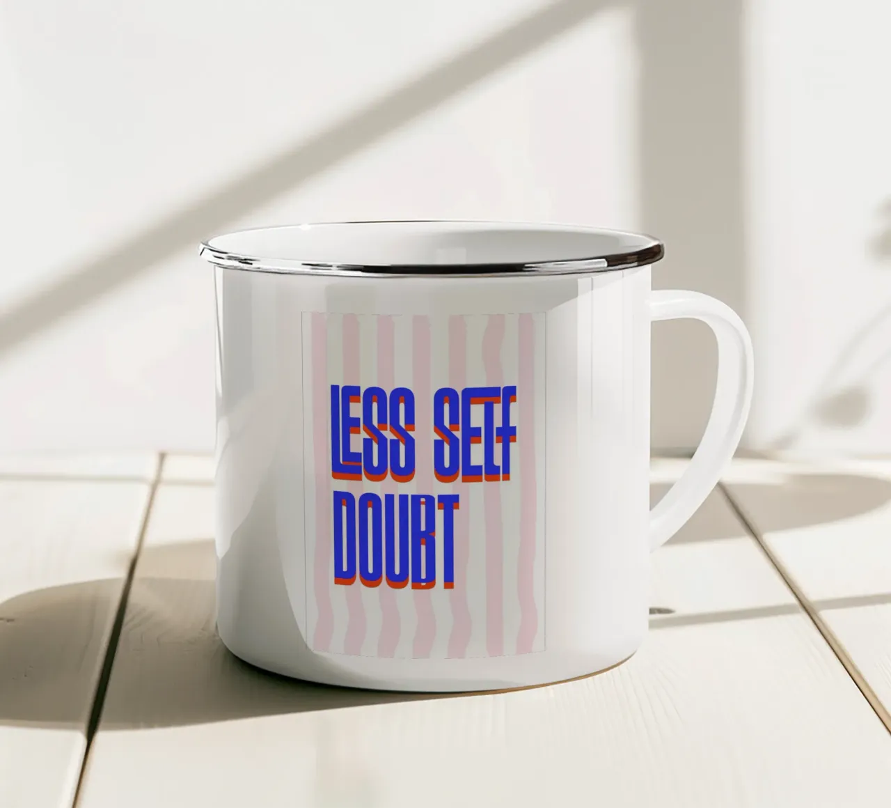 Less Self Doubt tazza in smalto da fraeuleinvonfuchs