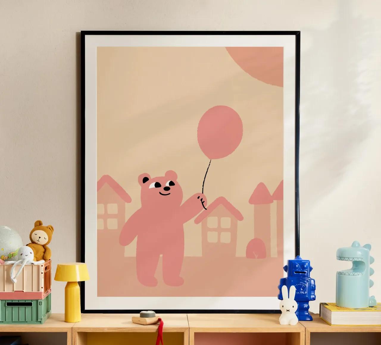 Gli orsi giocano con i palloncini carta hahnemühle da TRENDY POSTER SHOP