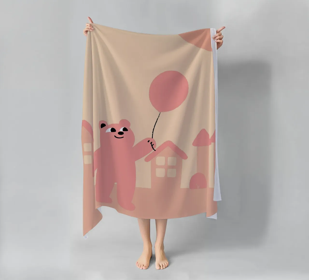 Gli orsi giocano con i palloncini telo mare da TRENDY POSTER SHOP