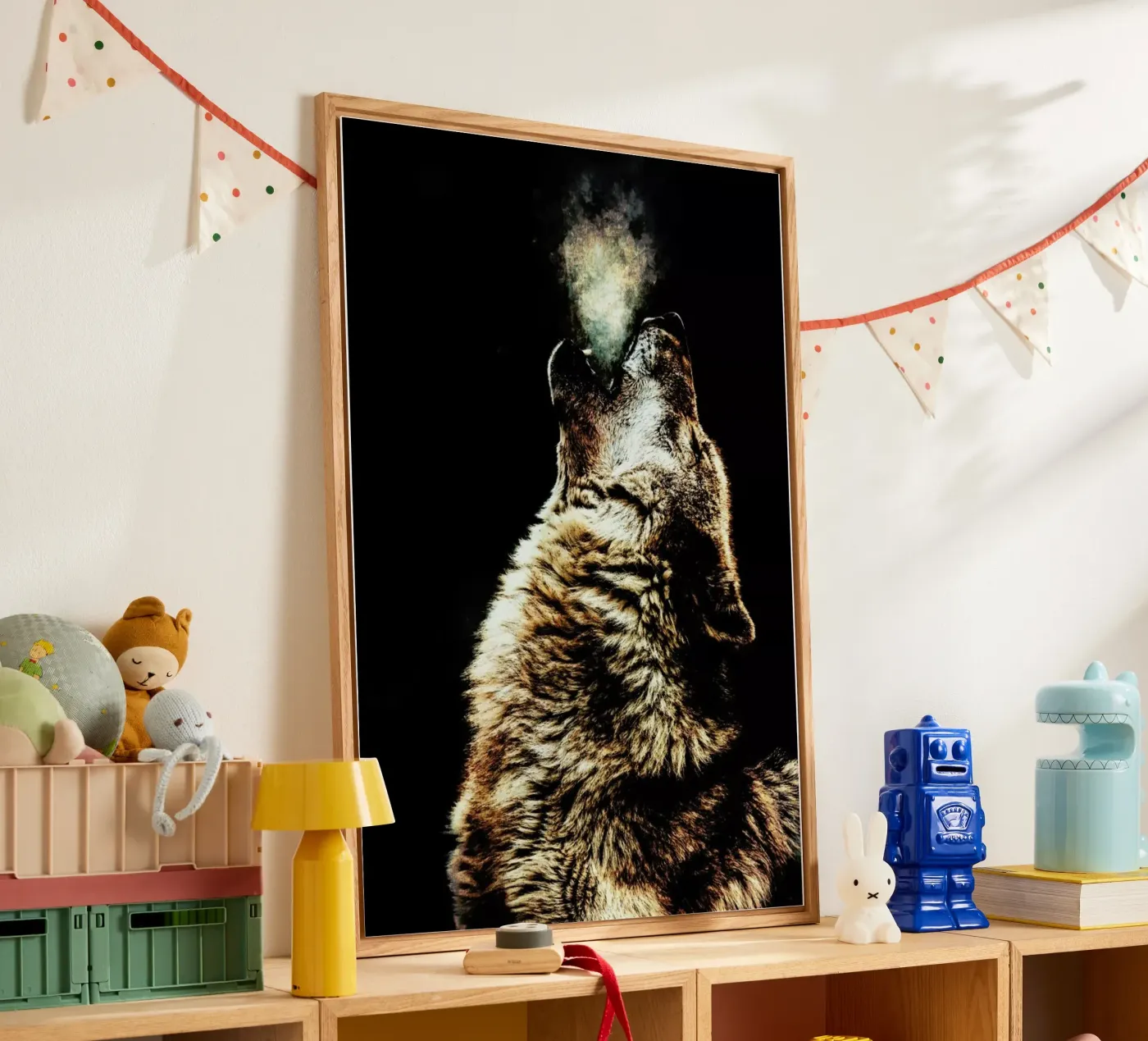 Howling Wolf acryl van Wouter Rikken