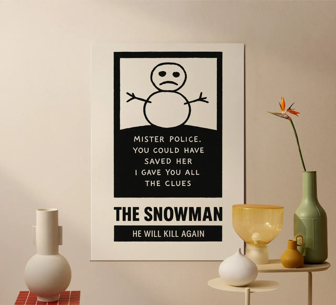 The Snowman Print alluminio dibond da MoviesArt