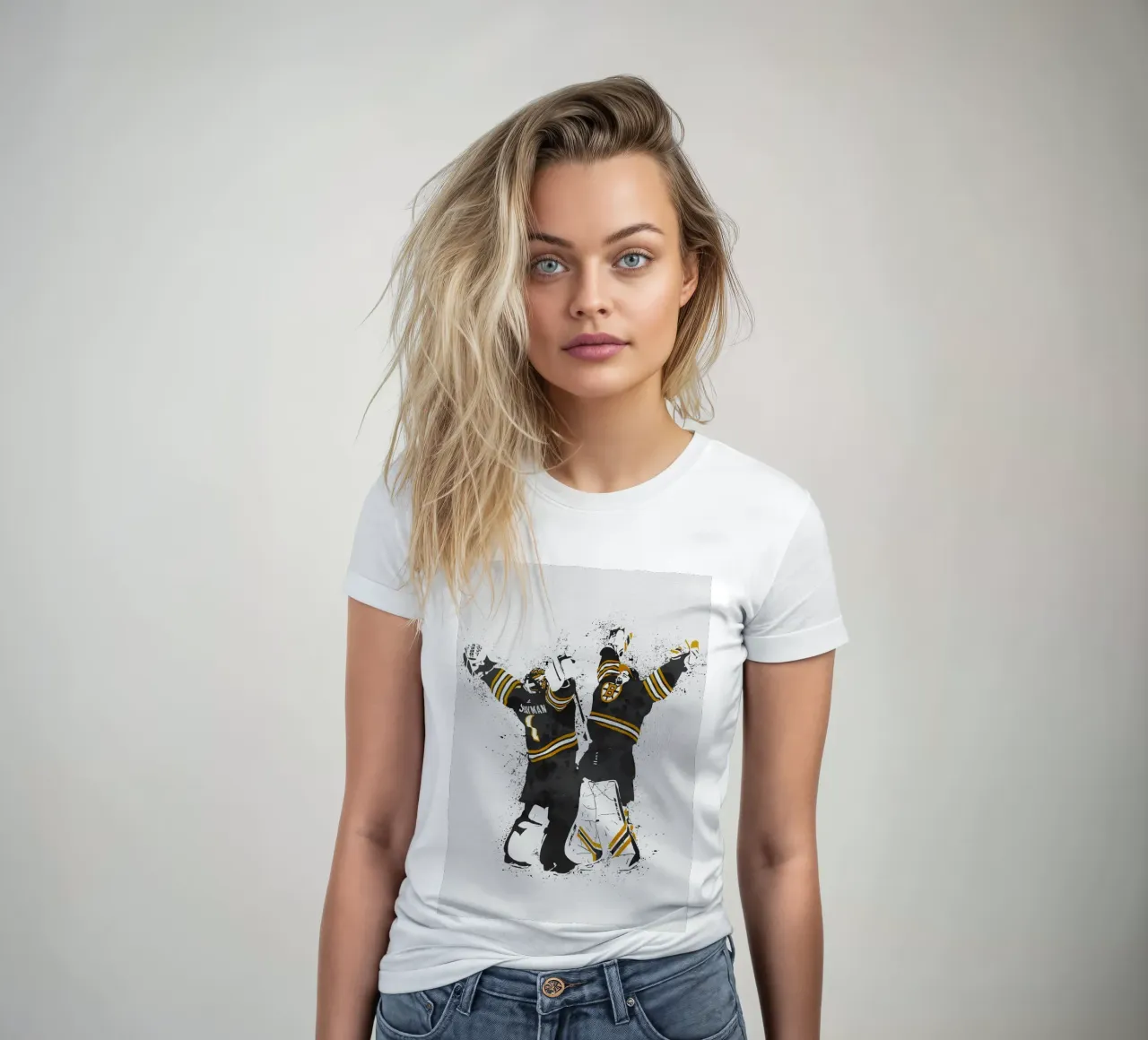 Jeremy Swayman and Linus Ullmark t-shirt da donna da tenten