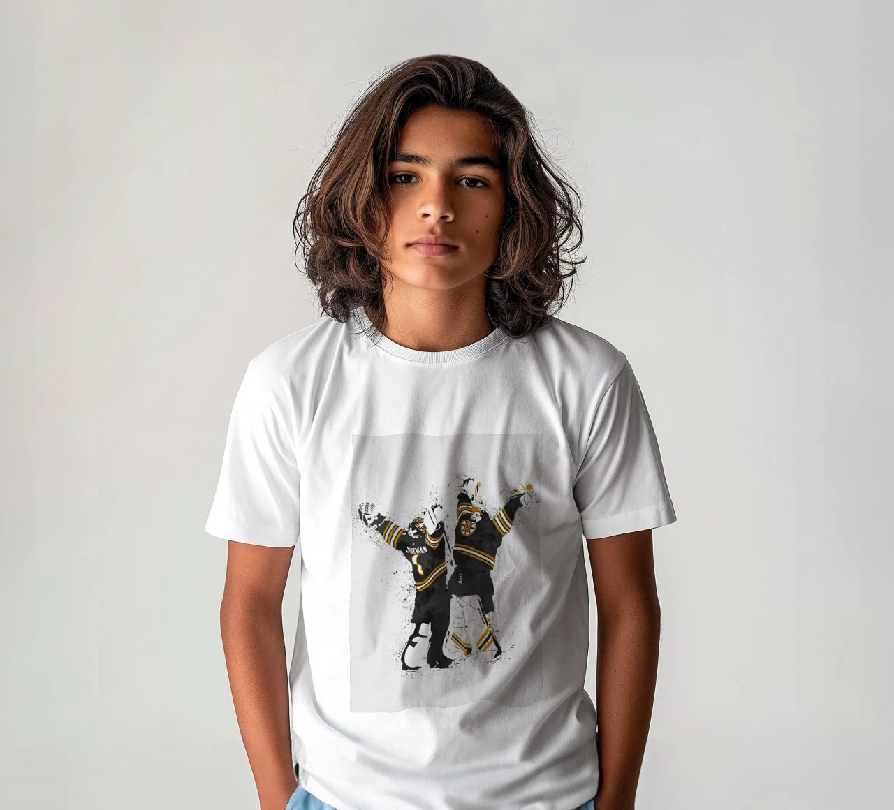 Jeremy Swayman and Linus Ullmark t-shirt bambini da tenten