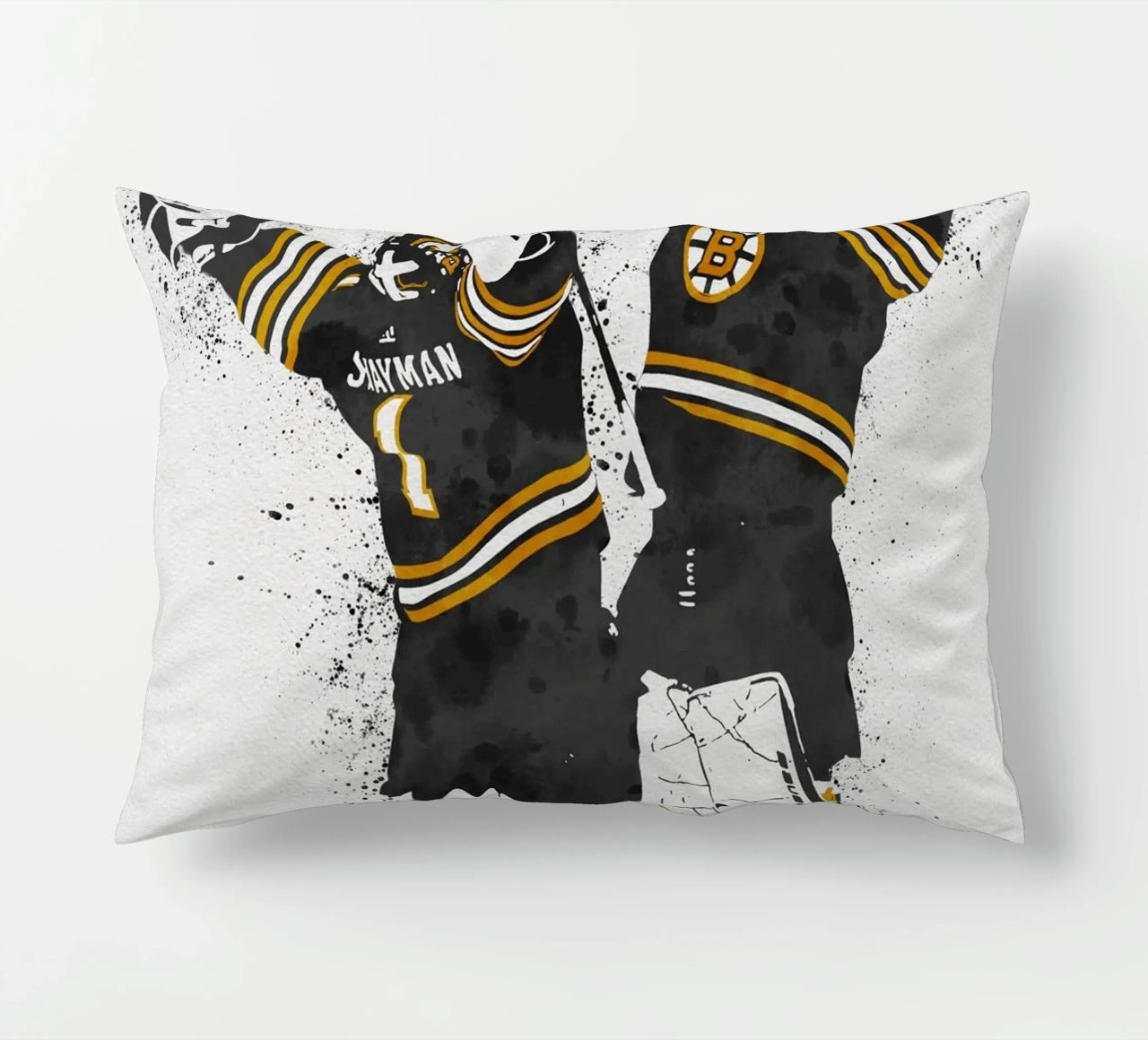 Jeremy Swayman and Linus Ullmark cuscino da tenten
