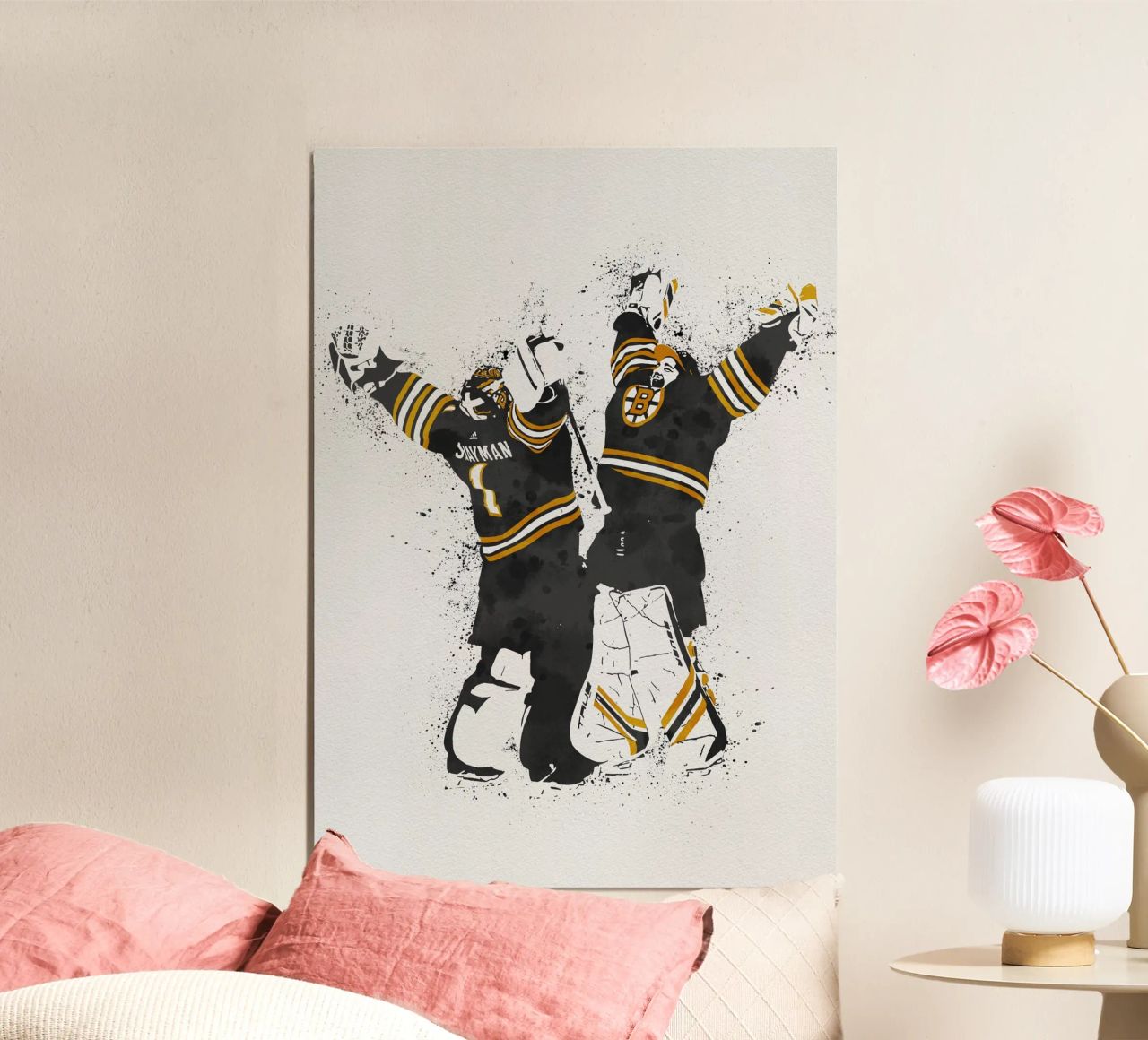 Jeremy Swayman and Linus Ullmark alluminio dibond da tenten
