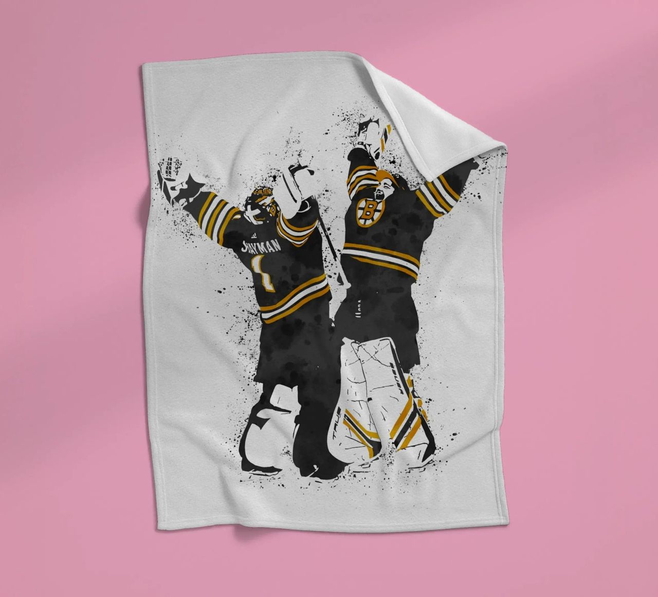 Jeremy Swayman and Linus Ullmark coperta in pile da tenten