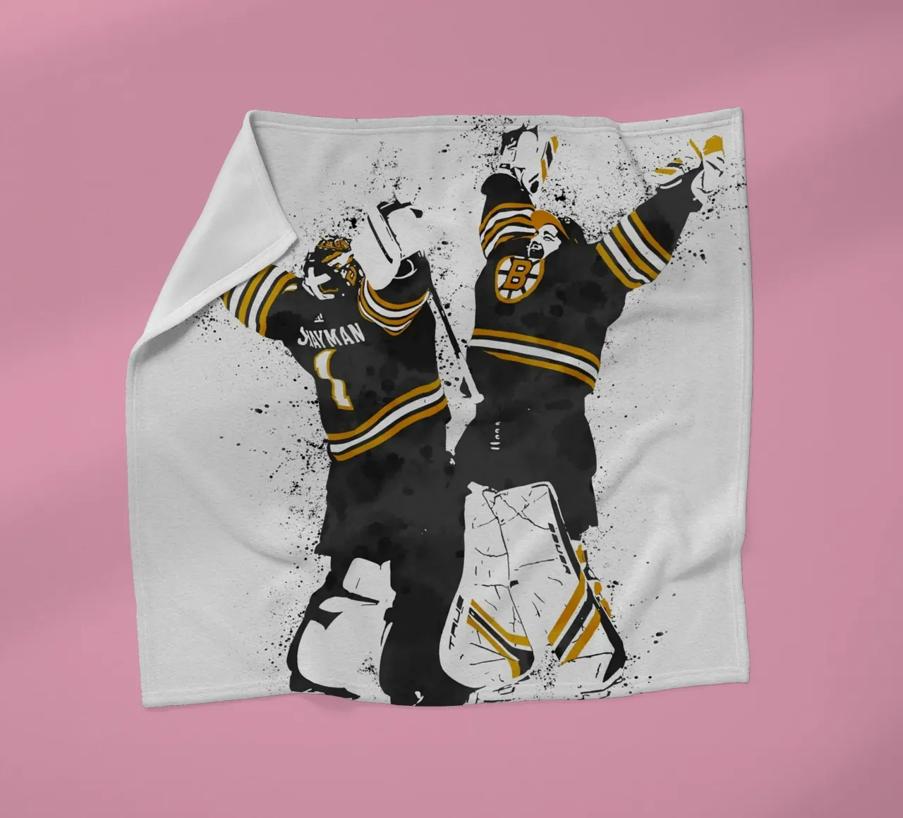 Jeremy Swayman and Linus Ullmark coperta in pile da tenten