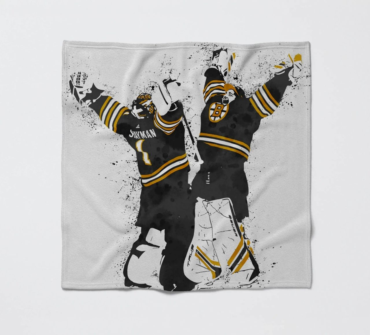 Jeremy Swayman and Linus Ullmark coperta in pile da tenten
