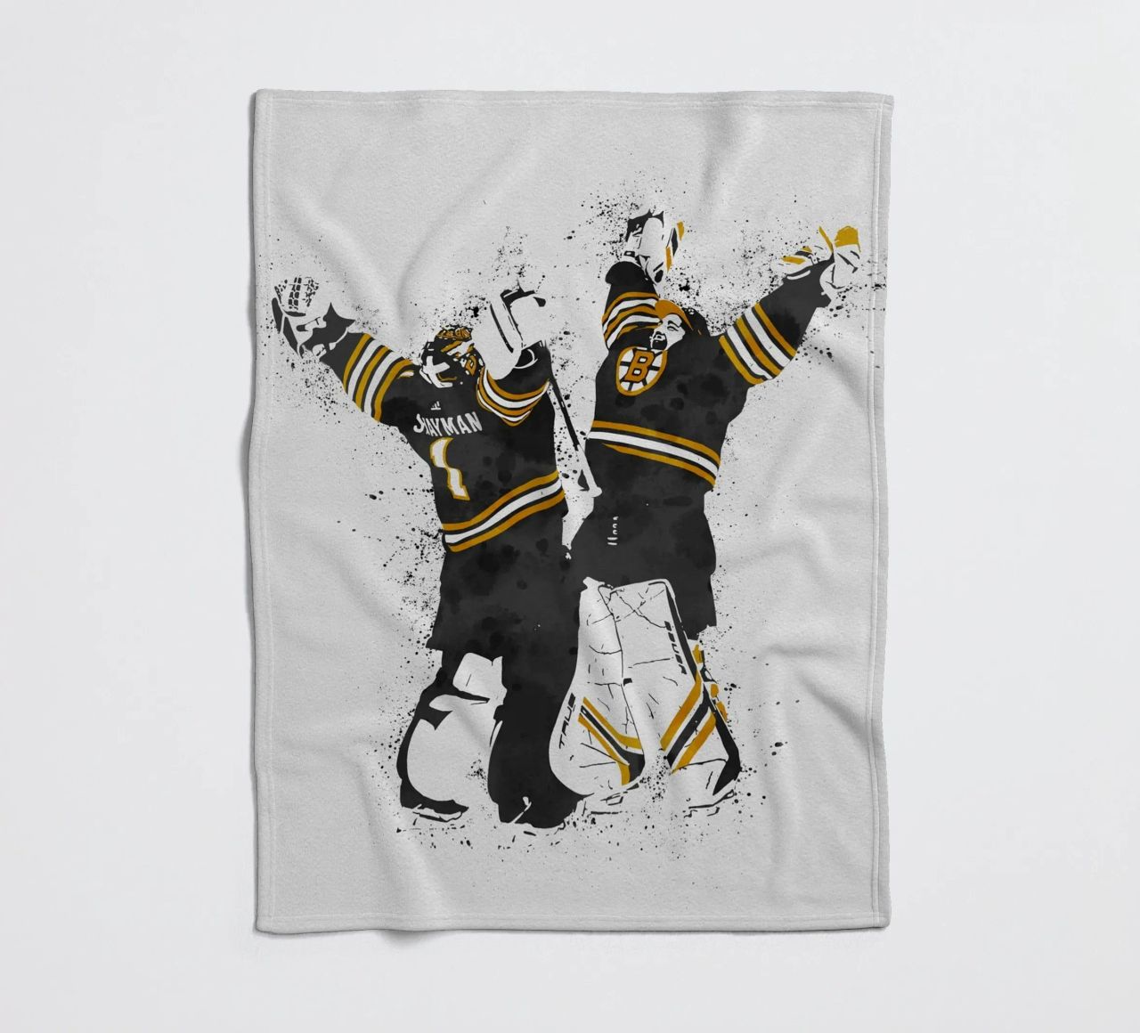 Jeremy Swayman and Linus Ullmark coperta in pile da tenten