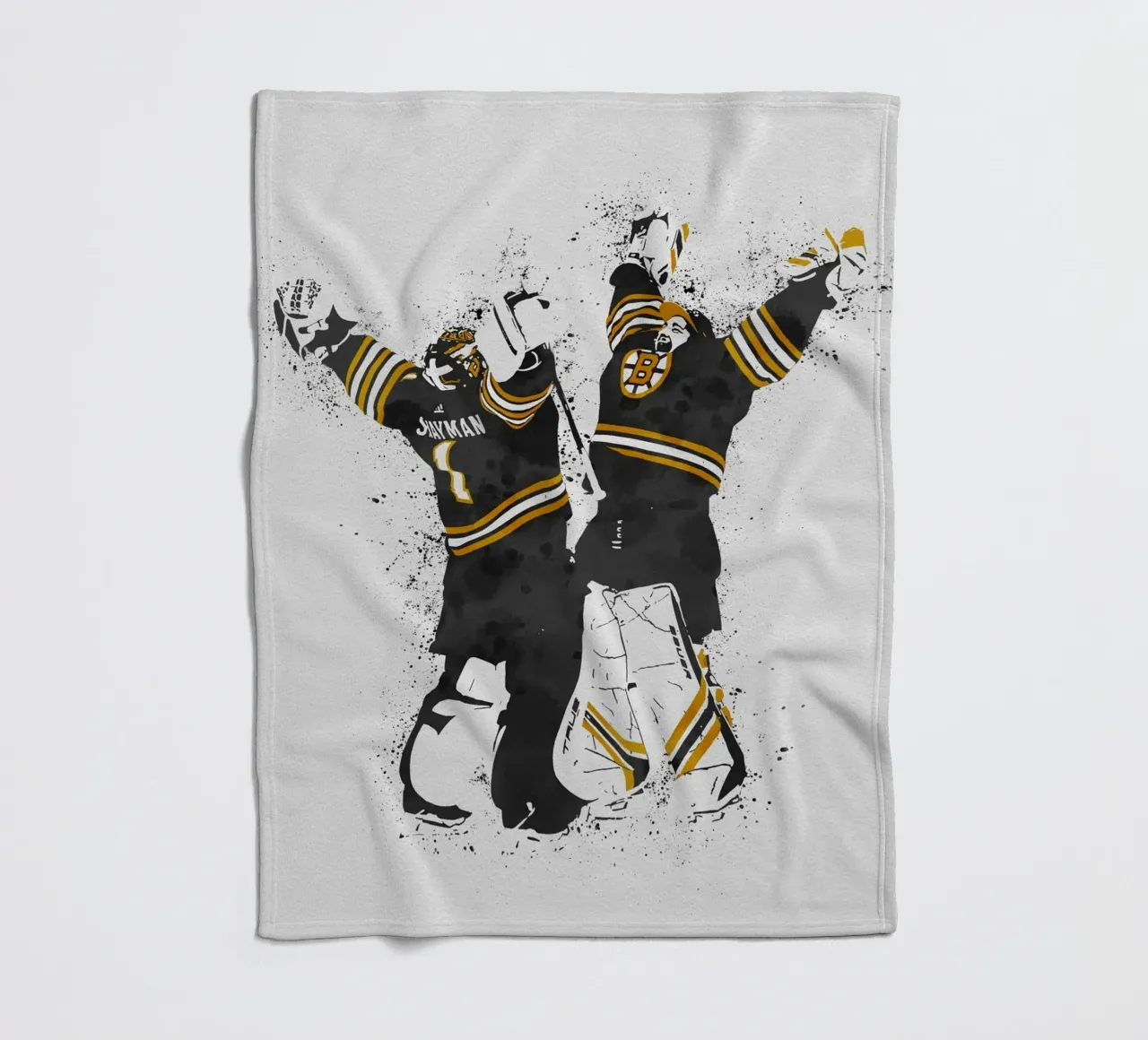 Jeremy Swayman and Linus Ullmark coperta in pile da tenten