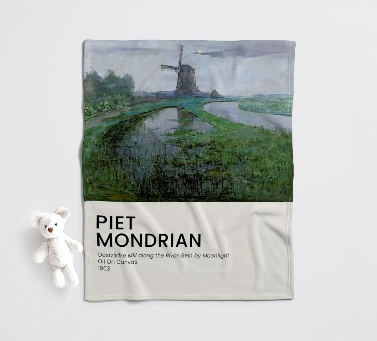 Mondrian - Oostzijdse Mill coperta in pile da Vintage by JUNIQE