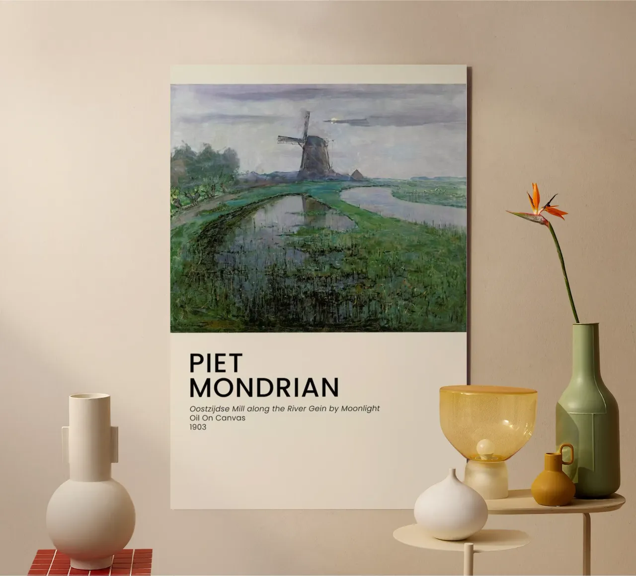 Mondrian - Oostzijdse Mill alluminio dibond da Vintage by JUNIQE