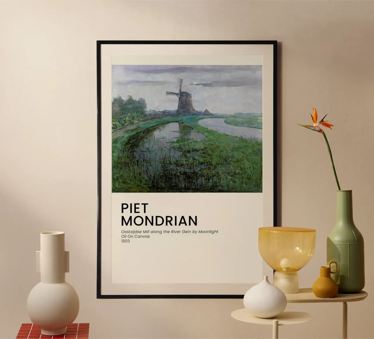Mondrian - Oostzijdse Mill carta hahnemühle da Vintage by JUNIQE