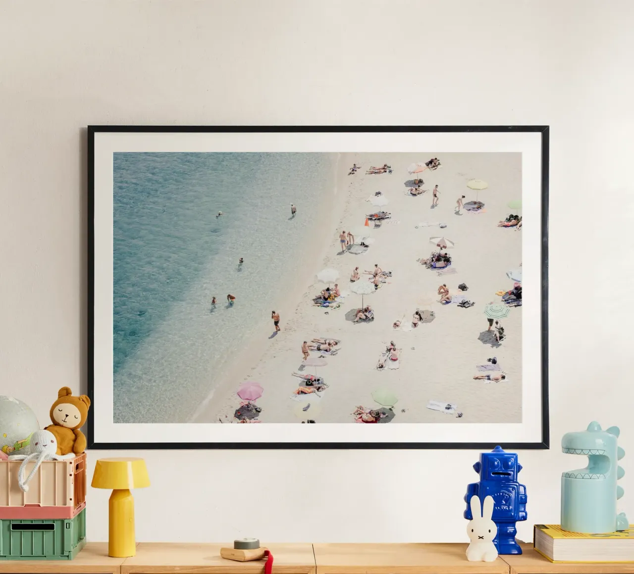 Aerial view at the beach of Tropea in Italy poster da photolovers