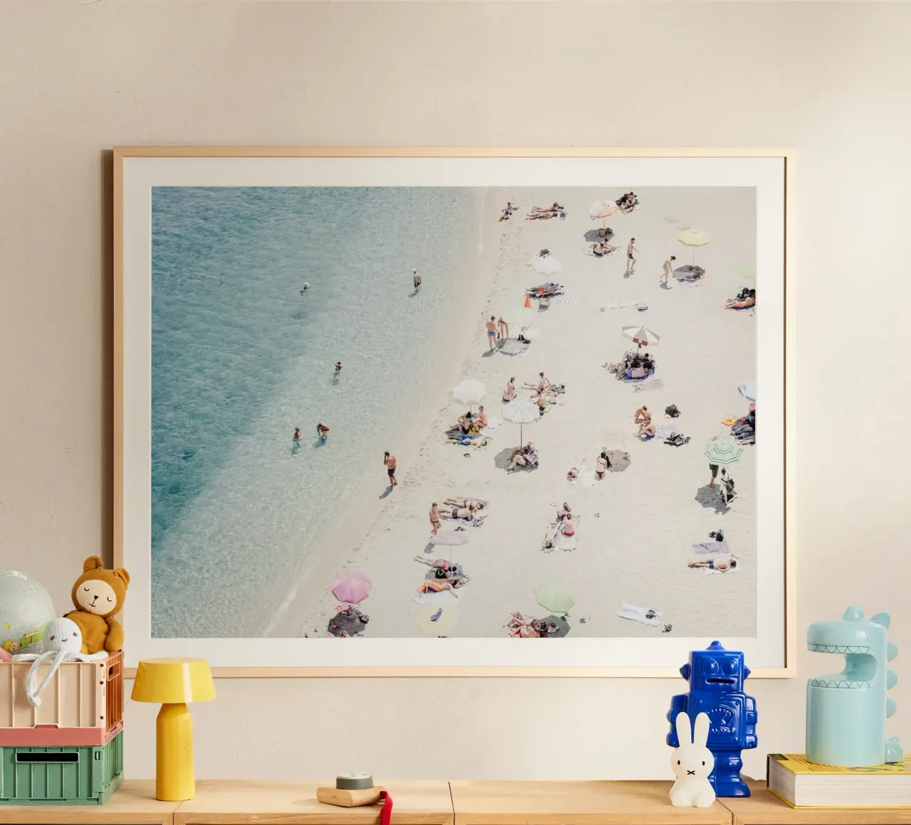 Aerial view at the beach of Tropea in Italy poster da photolovers