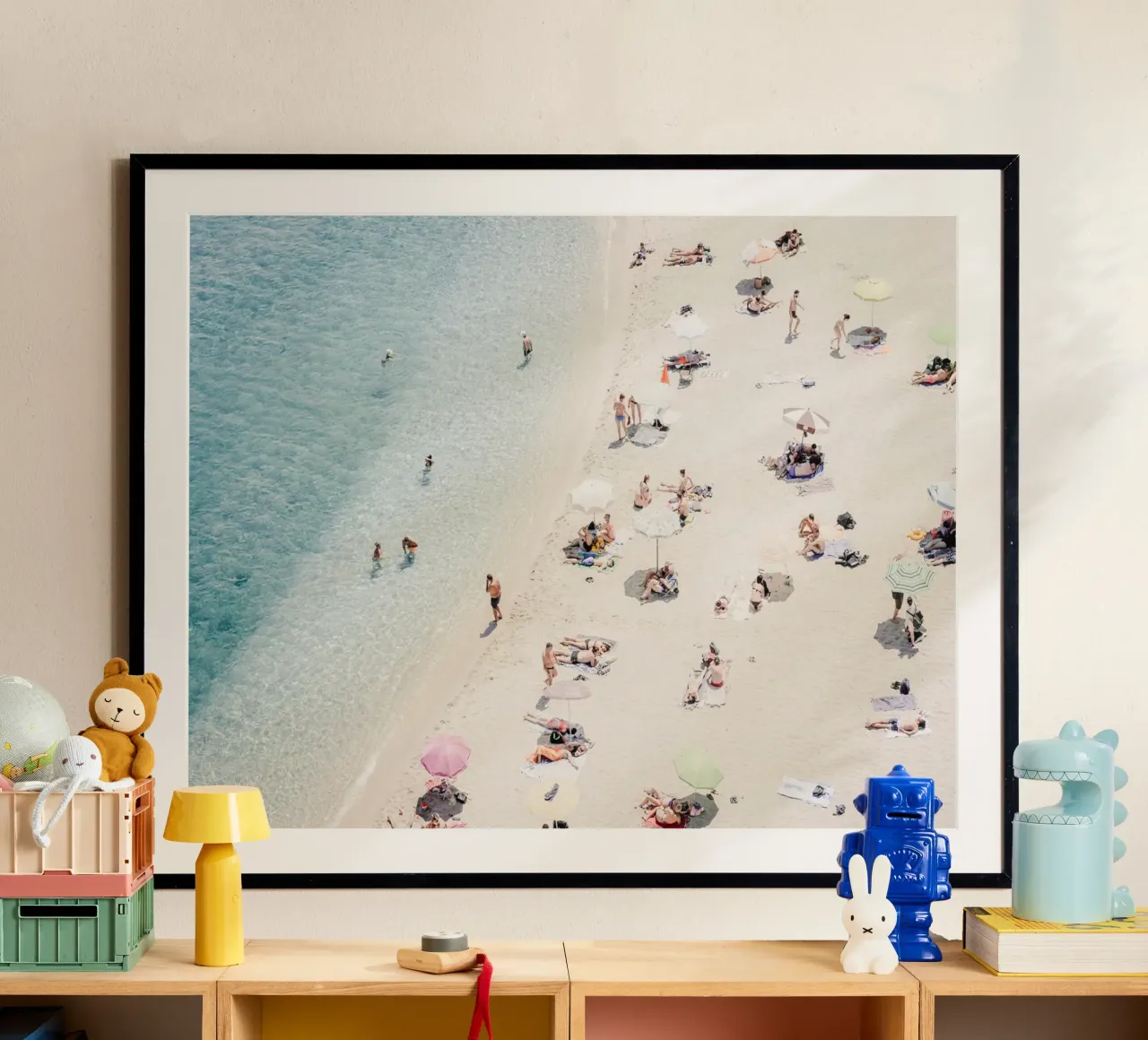 Aerial view at the beach of Tropea in Italy poster da photolovers
