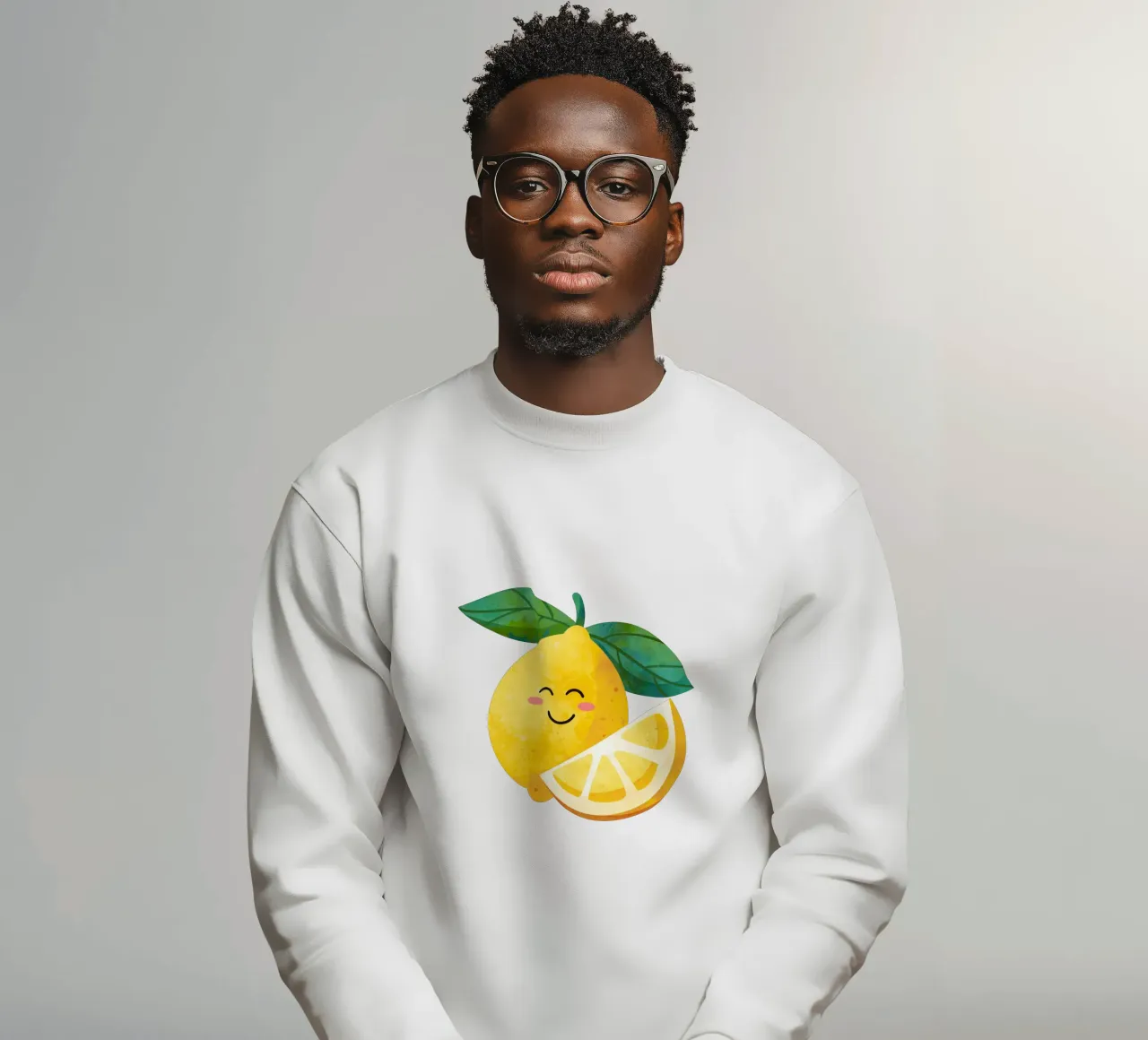 Niedliche kleine Zitrone, glückliche Zitrone drucken, Zitrone Kinderzimmer Kunst Sweatshirt von SunshinePrints