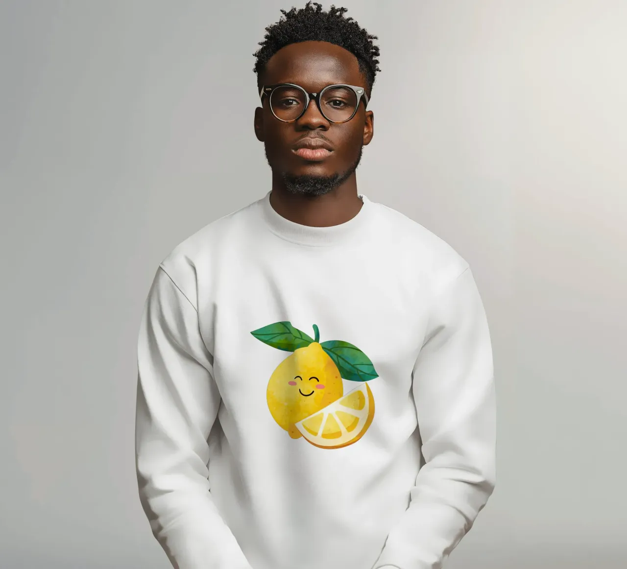 Niedliche kleine Zitrone, glückliche Zitrone drucken, Zitrone Kinderzimmer Kunst Sweatshirt von SunshinePrints