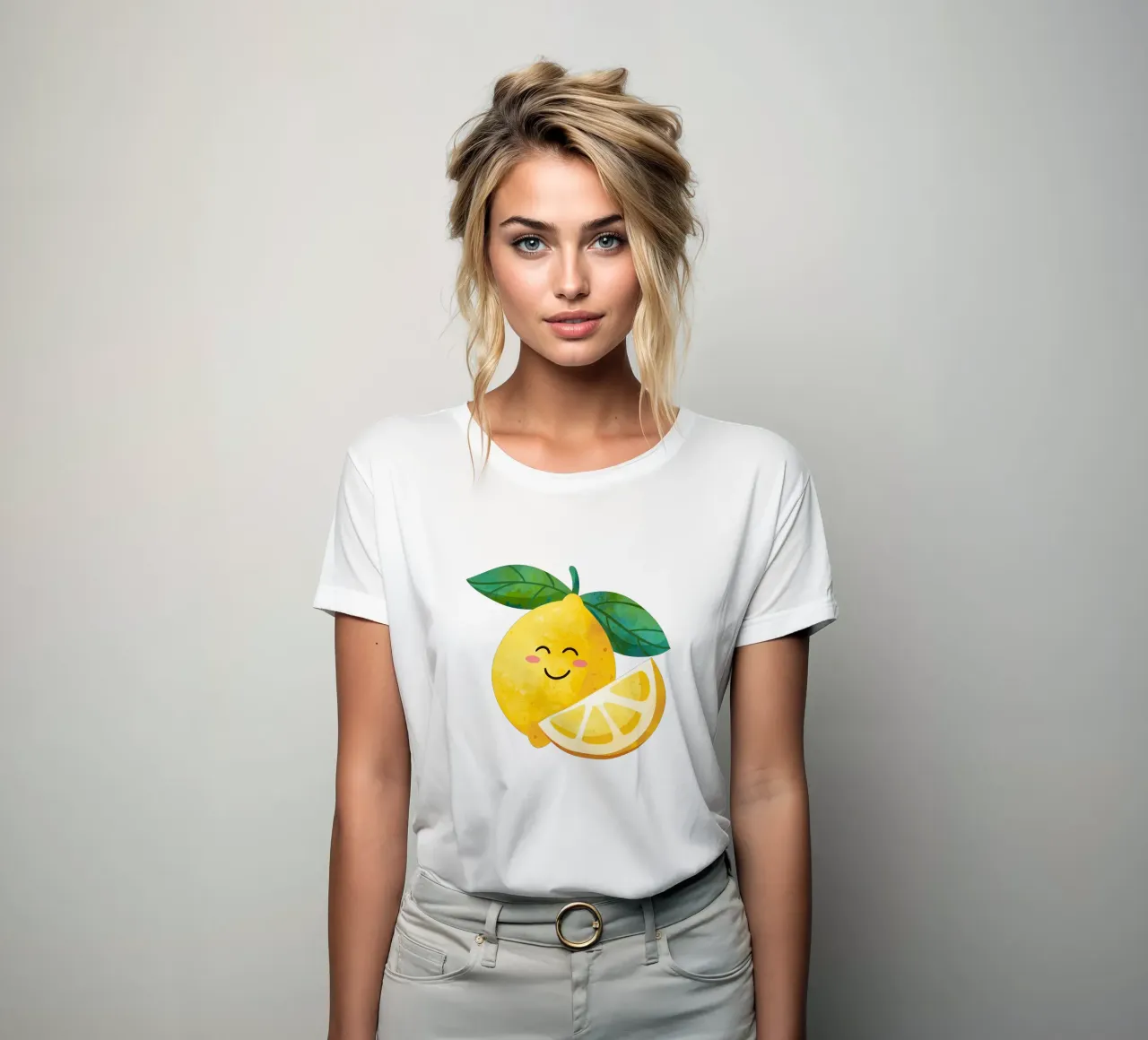 Niedliche kleine Zitrone, glückliche Zitrone drucken, Zitrone Kinderzimmer Kunst Frauen T-Shirt von SunshinePrints