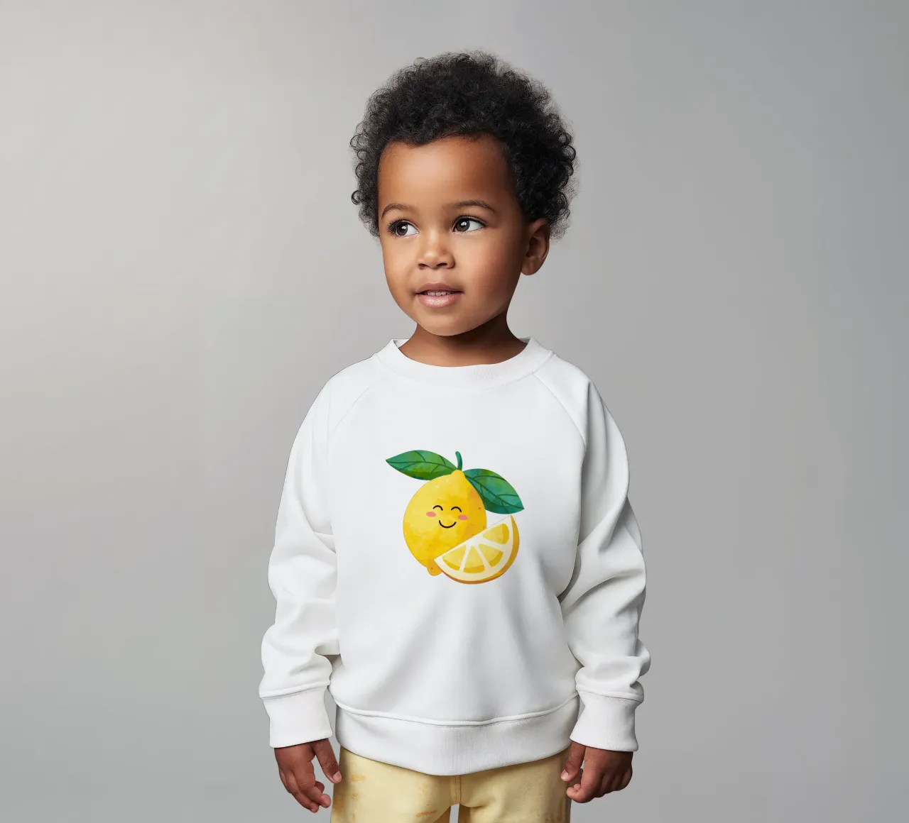 Niedliche kleine Zitrone, glückliche Zitrone drucken, Zitrone Kinderzimmer Kunst Baby Sweatshirt von SunshinePrints