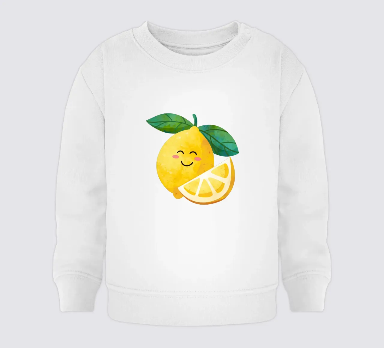 Niedliche kleine Zitrone, glückliche Zitrone drucken, Zitrone Kinderzimmer Kunst Baby Sweatshirt von SunshinePrints