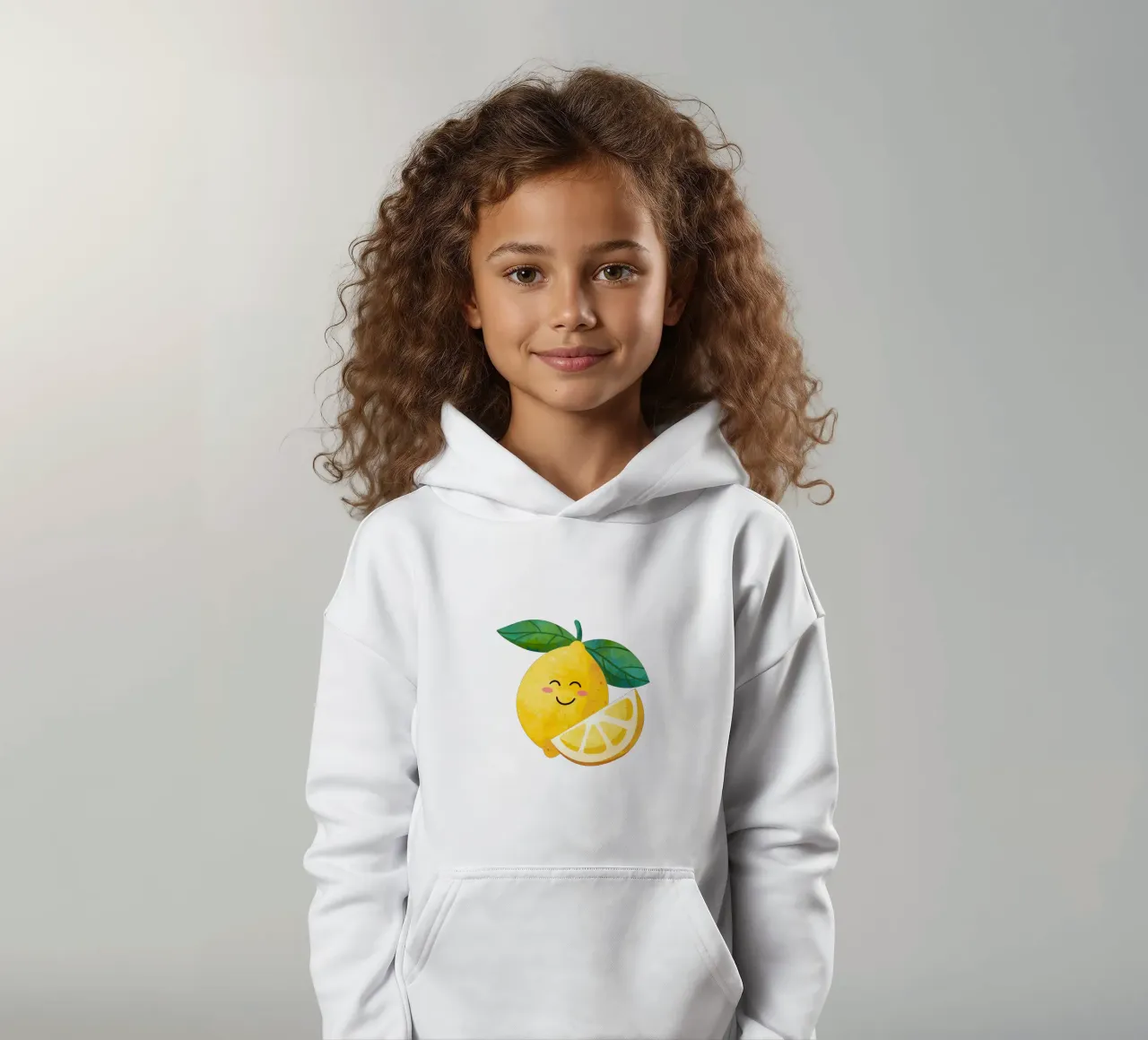 Niedliche kleine Zitrone, glückliche Zitrone drucken, Zitrone Kinderzimmer Kunst Kinder Hoodie von SunshinePrints