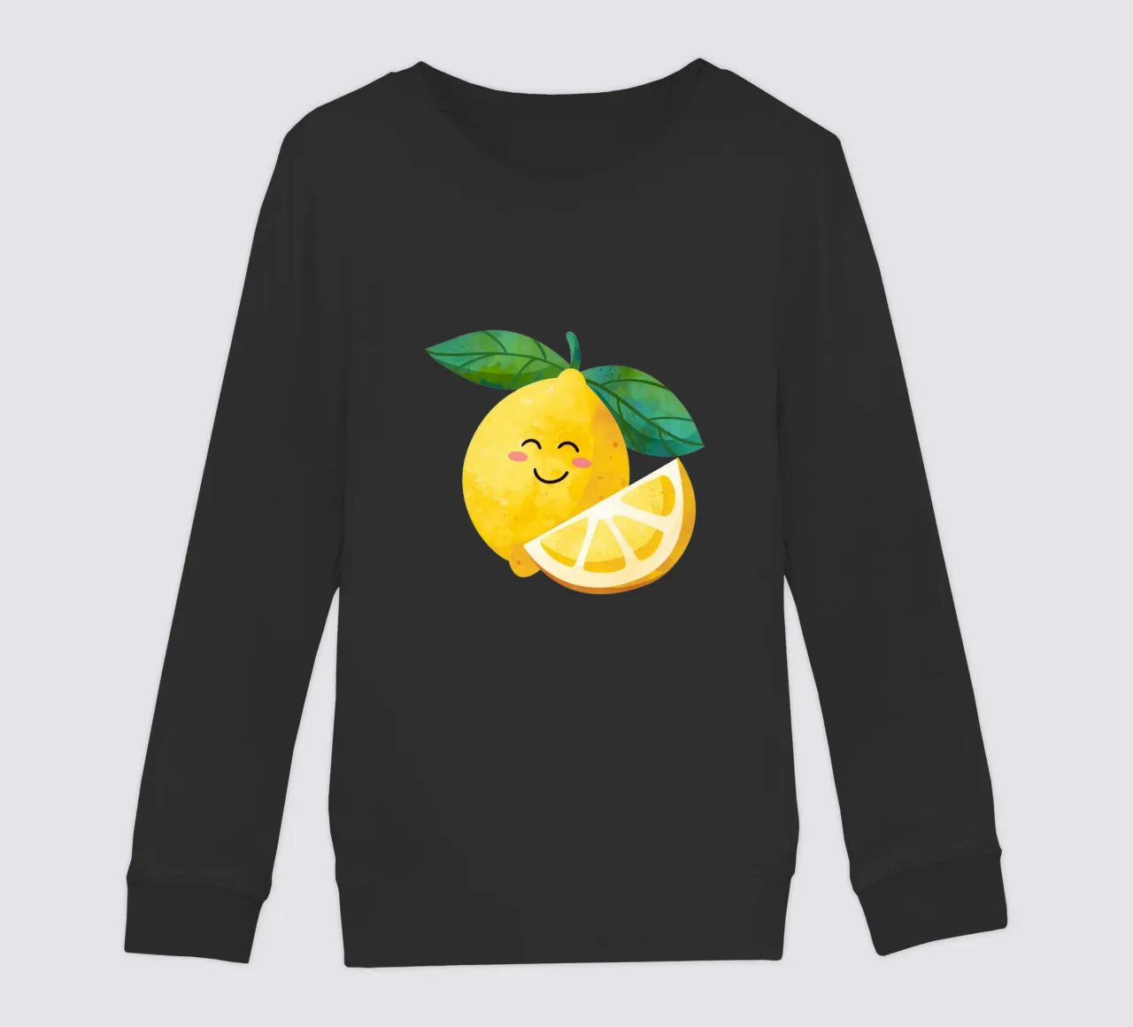 Niedliche kleine Zitrone, glückliche Zitrone drucken, Zitrone Kinderzimmer Kunst Kinder Sweatshirt von SunshinePrints