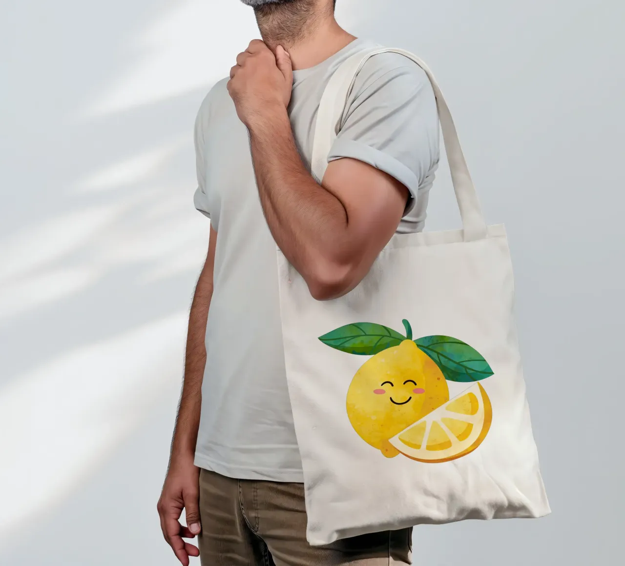 Niedliche kleine Zitrone, glückliche Zitrone drucken, Zitrone Kinderzimmer Kunst Jutebeutel von SunshinePrints