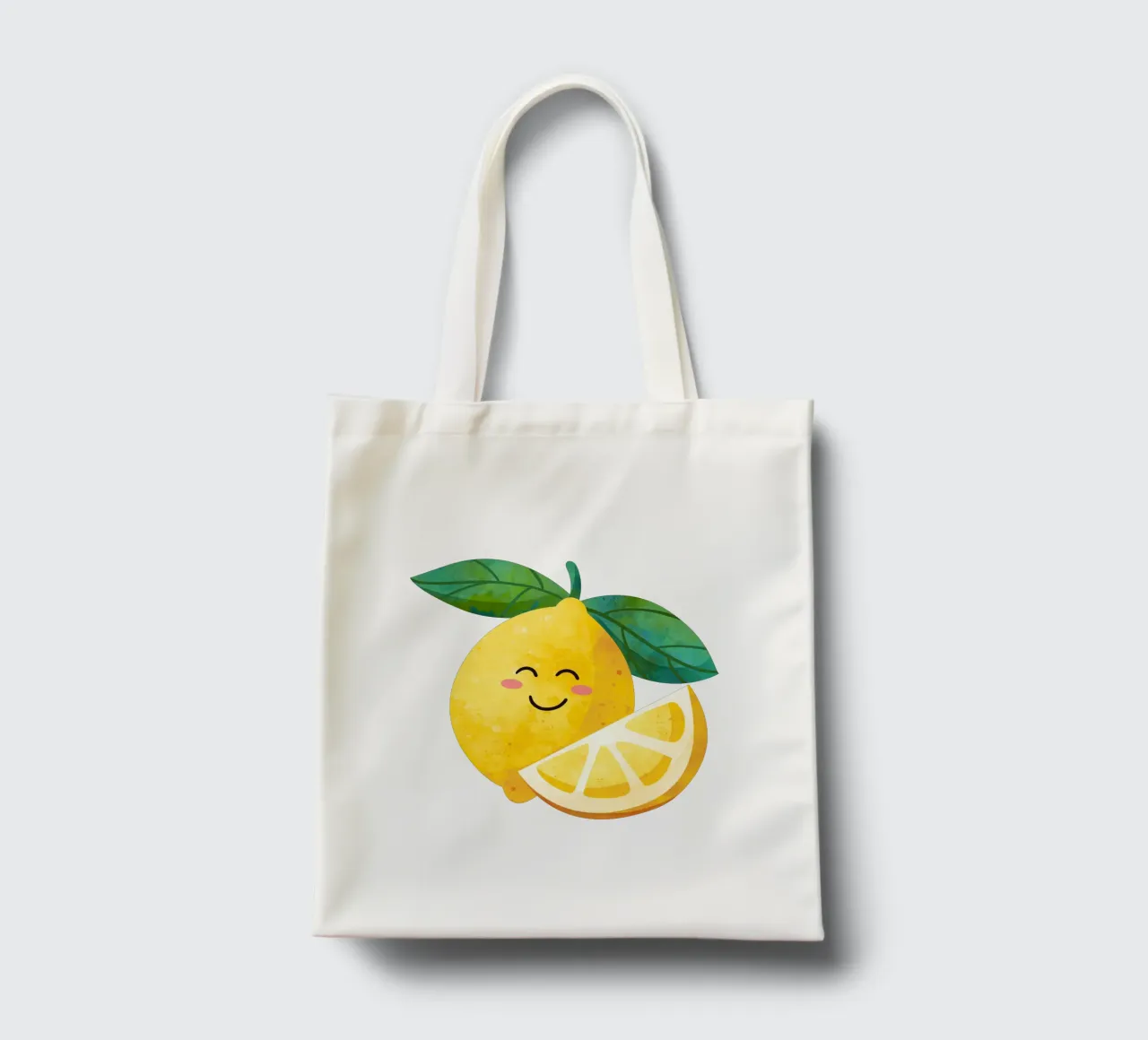 Niedliche kleine Zitrone, glückliche Zitrone drucken, Zitrone Kinderzimmer Kunst Jutebeutel von SunshinePrints