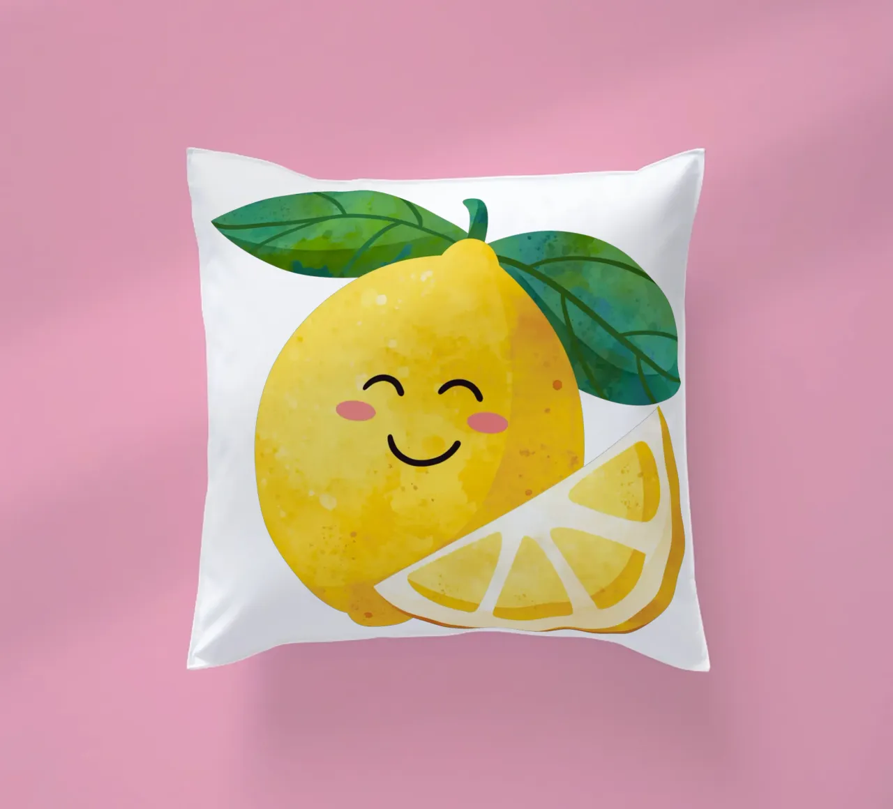 Niedliche kleine Zitrone, glückliche Zitrone drucken, Zitrone Kinderzimmer Kunst Kissen von SunshinePrints