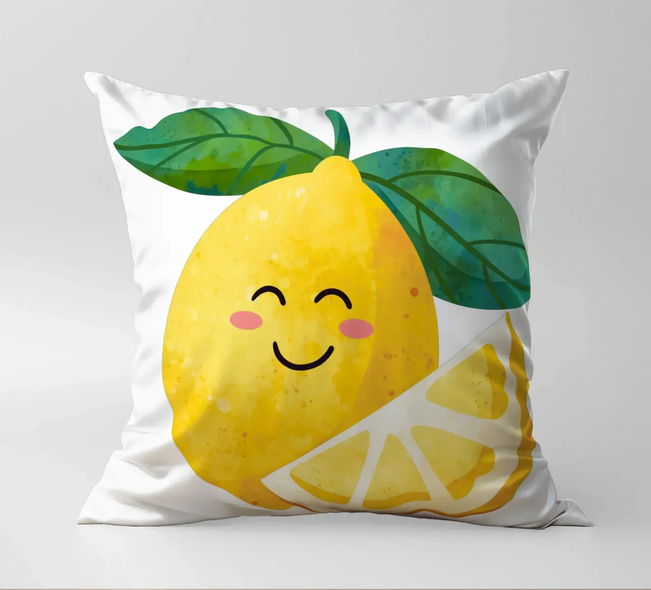 Niedliche kleine Zitrone, glückliche Zitrone drucken, Zitrone Kinderzimmer Kunst Kissen von SunshinePrints