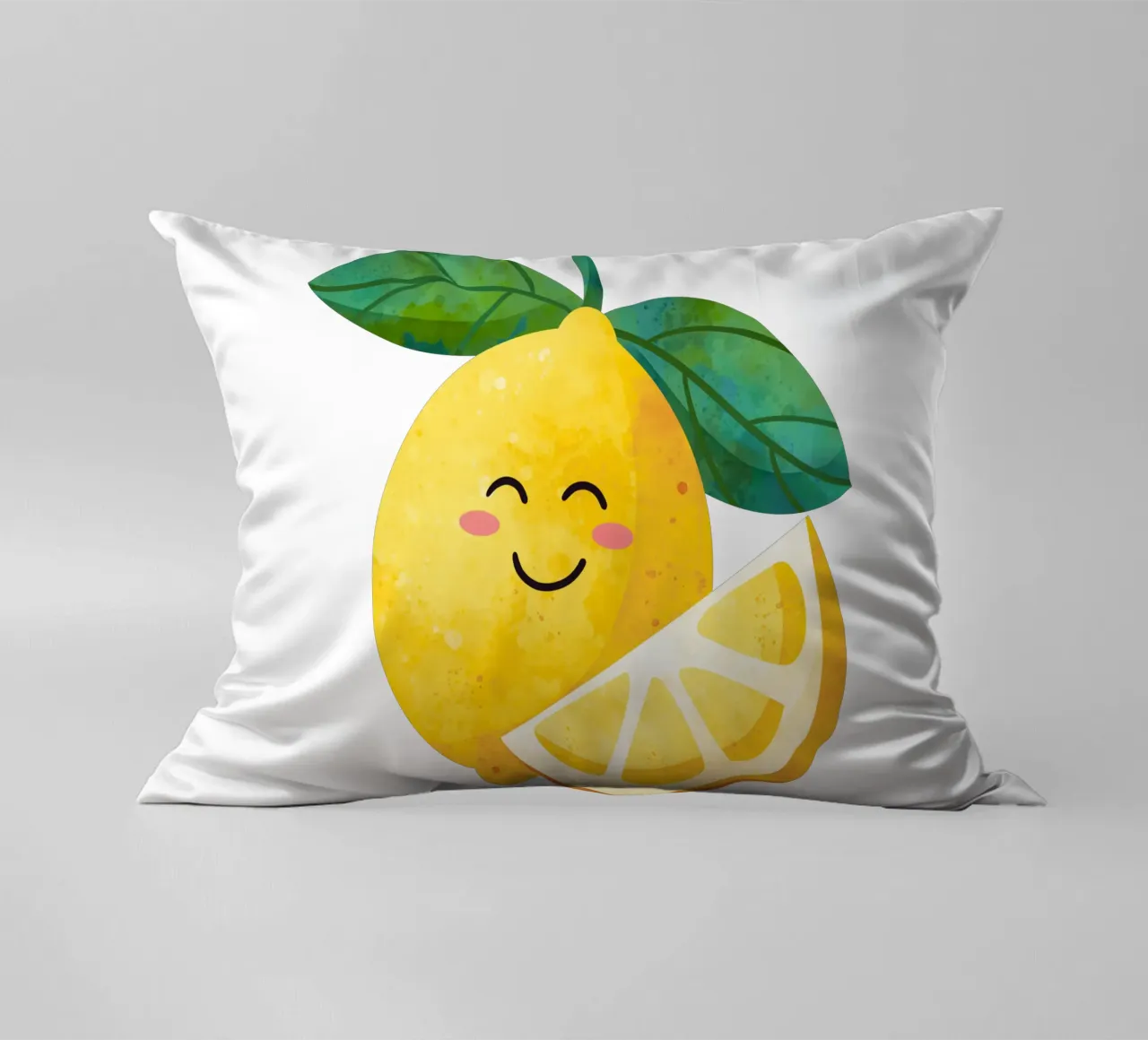 Niedliche kleine Zitrone, glückliche Zitrone drucken, Zitrone Kinderzimmer Kunst Kissen von SunshinePrints