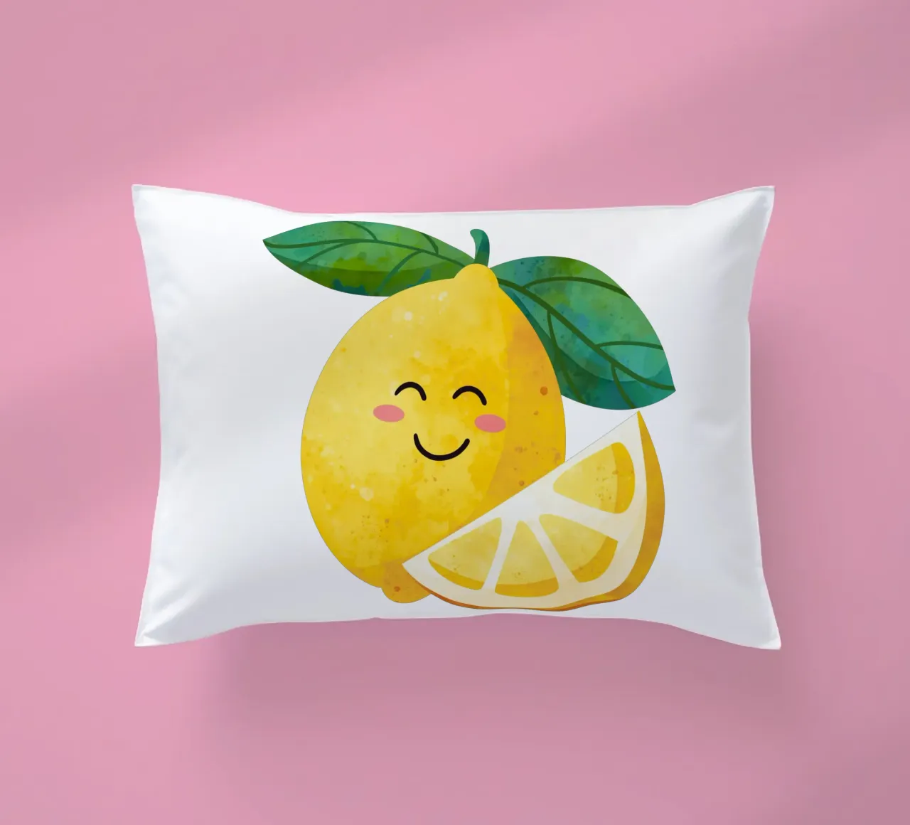 Niedliche kleine Zitrone, glückliche Zitrone drucken, Zitrone Kinderzimmer Kunst Kissen von SunshinePrints