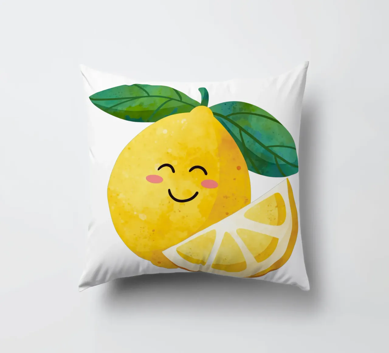 Niedliche kleine Zitrone, glückliche Zitrone drucken, Zitrone Kinderzimmer Kunst Kissen von SunshinePrints